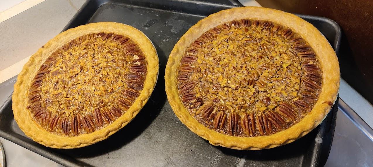 Two beautiful pecan pies